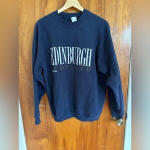 Edinburgh Scotland Navy Blue Vintage Sweatshirt